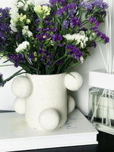 Load image into Gallery viewer, Original Hand-made Ceramic Vase - White Speckled Vase With Balls - Truly One Of A Kind
